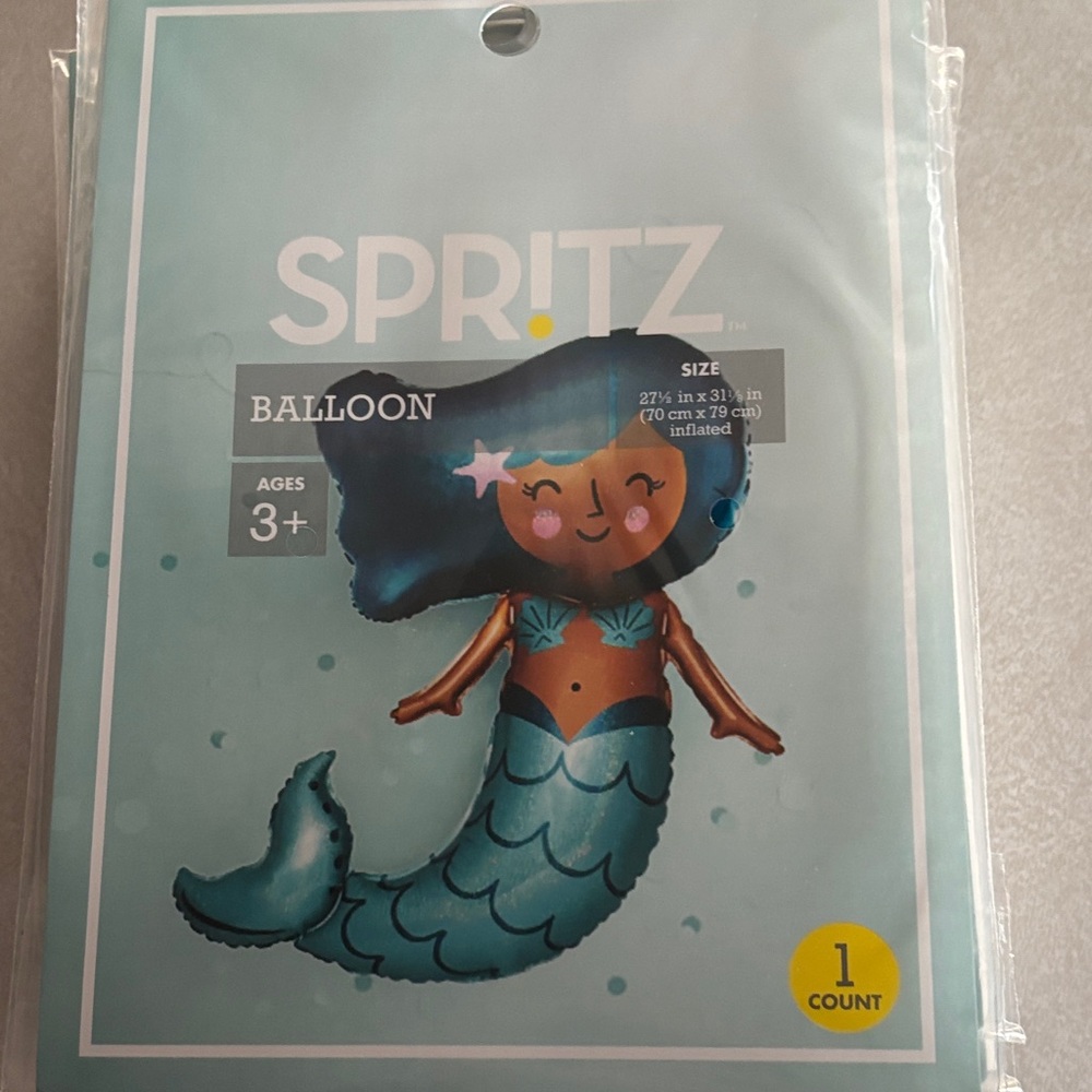Spritz Aqua Mermaid Balloon new sealed set seven Balloons